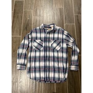 Big Mac Flannel Shirt Mens Medium Plaid Button Up Cotton USA Workwear
